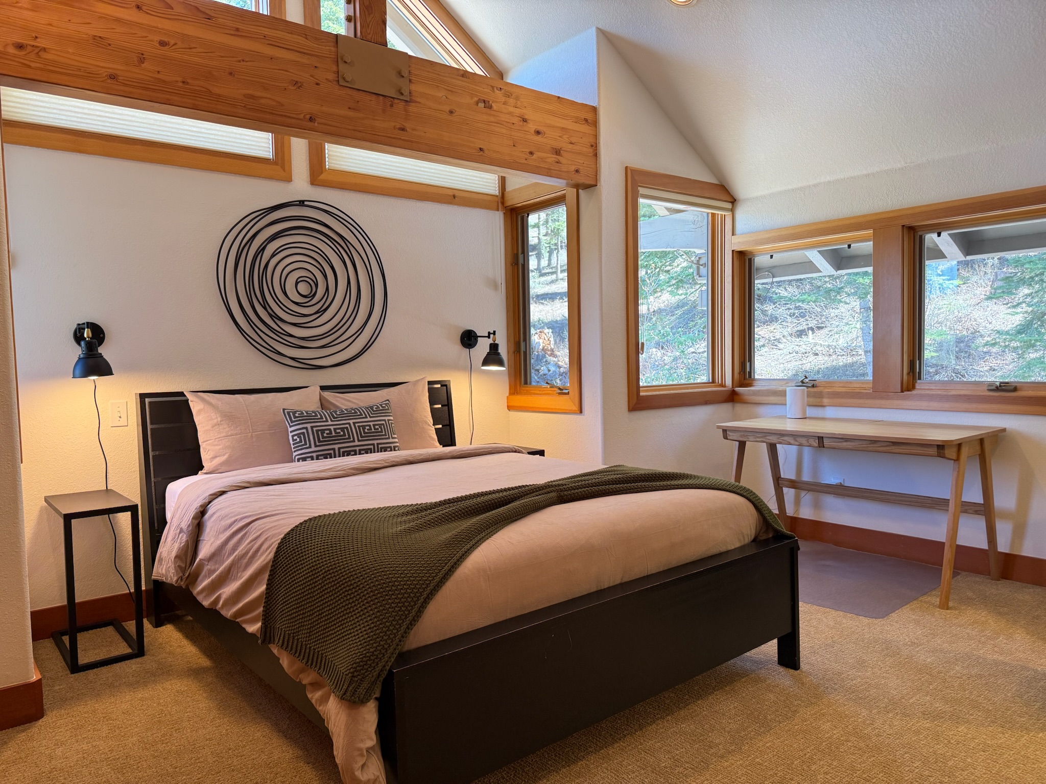 Upstairs bedroom with desk